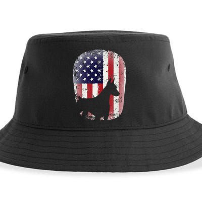 Funny Doberman Pinscher Art For  Doberman US Flag Sustainable Bucket Hat