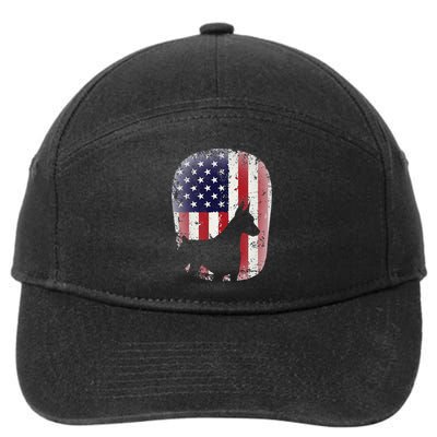 Funny Doberman Pinscher Art For  Doberman US Flag 7-Panel Snapback Hat