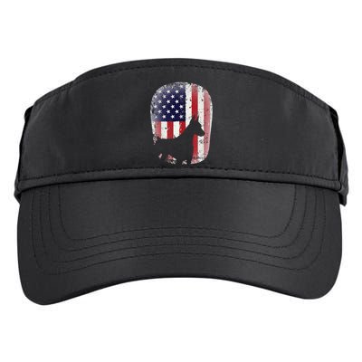 Funny Doberman Pinscher Art For  Doberman US Flag Adult Drive Performance Visor