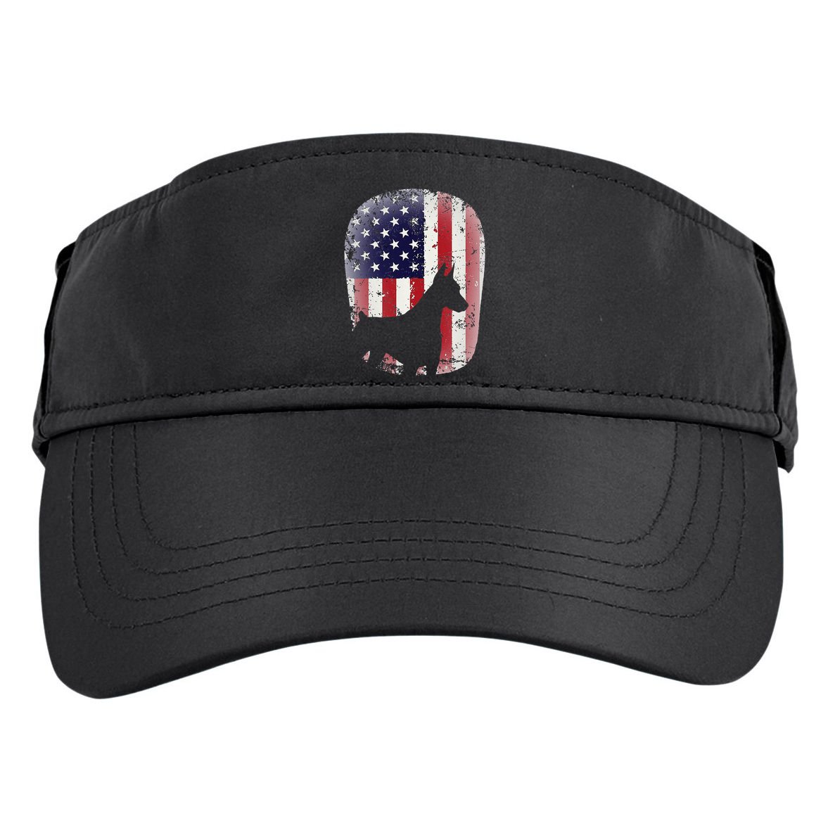 Funny Doberman Pinscher Art For  Doberman US Flag Adult Drive Performance Visor