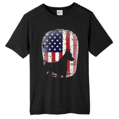 Funny Doberman Pinscher Art For  Doberman US Flag Tall Fusion ChromaSoft Performance T-Shirt