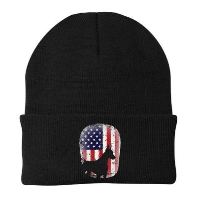 Funny Doberman Pinscher Art For  Doberman US Flag Beanie