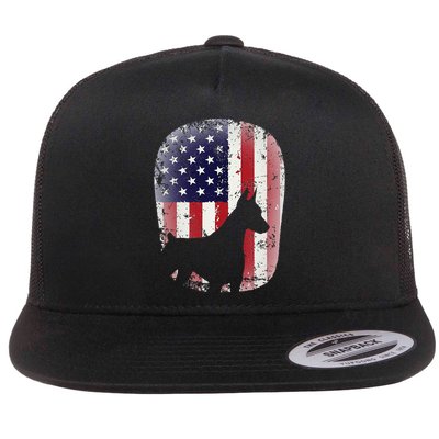 Funny Doberman Pinscher Art For  Doberman US Flag Flatbill Hat