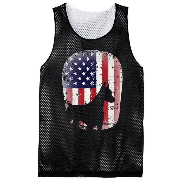 Funny Doberman Pinscher Art For  Doberman US Flag Mesh Reversible Basketball Jersey Tank