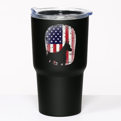 Funny Doberman Pinscher Art For  Doberman US Flag Tumbler