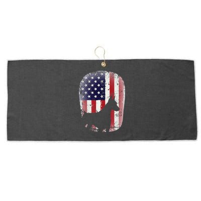 Funny Doberman Pinscher Art For  Doberman US Flag Large Microfiber Waffle Golf Towel