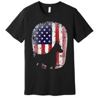 Funny Doberman Pinscher Art For  Doberman US Flag Premium T-Shirt