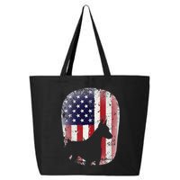 Funny Doberman Pinscher Art For  Doberman US Flag 25L Jumbo Tote