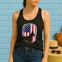 Funny Doberman Pinscher Art For  Doberman US Flag Womens Tank Top