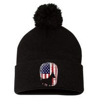Funny Doberman Pinscher Art For  Doberman US Flag Pom Pom 12in Knit Beanie