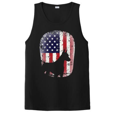 Funny Doberman Pinscher Art For  Doberman US Flag PosiCharge Competitor Tank