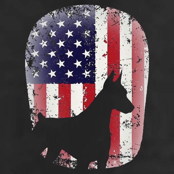 Funny Doberman Pinscher Art For  Doberman US Flag Golf Towel