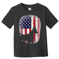 Funny Doberman Pinscher Art For  Doberman US Flag Toddler T-Shirt