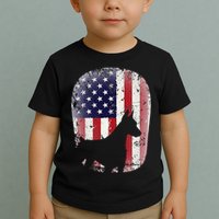 Funny Doberman Pinscher Art For  Doberman US Flag Toddler T-Shirt