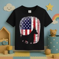 Funny Doberman Pinscher Art For  Doberman US Flag Toddler T-Shirt