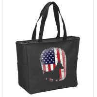 Funny Doberman Pinscher Art For  Doberman US Flag Zip Tote Bag