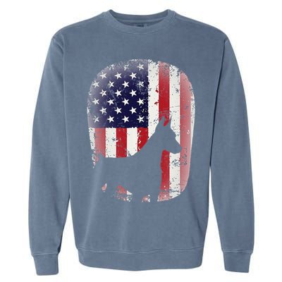 Funny Doberman Pinscher Art For  Doberman US Flag Garment-Dyed Sweatshirt