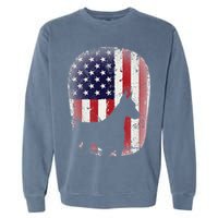 Funny Doberman Pinscher Art For  Doberman US Flag Garment-Dyed Sweatshirt