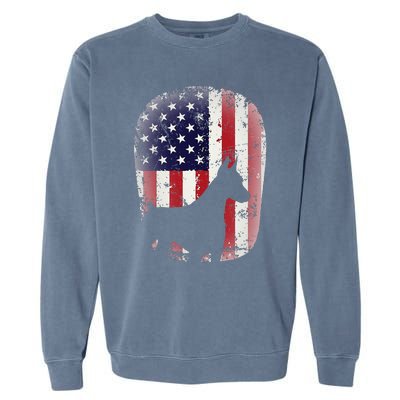 Funny Doberman Pinscher Art For  Doberman US Flag Garment-Dyed Sweatshirt