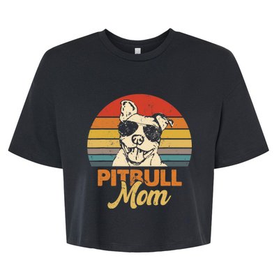 Funny Dog Pitbull Mom Pittie Mom Mother's Day Bella+Canvas Jersey Crop Tee