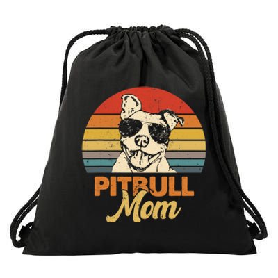 Funny Dog Pitbull Mom Pittie Mom Mother's Day Drawstring Bag