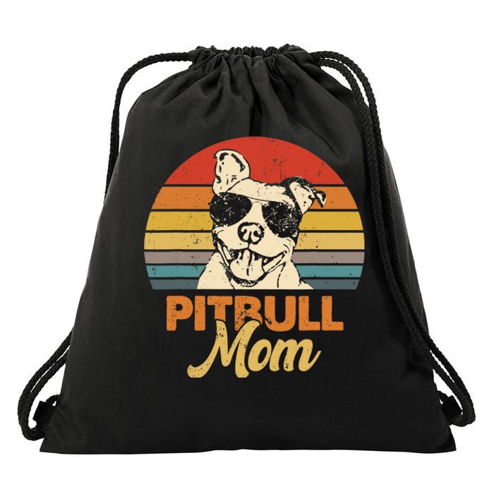 Funny Dog Pitbull Mom Pittie Mom Mother's Day Drawstring Bag