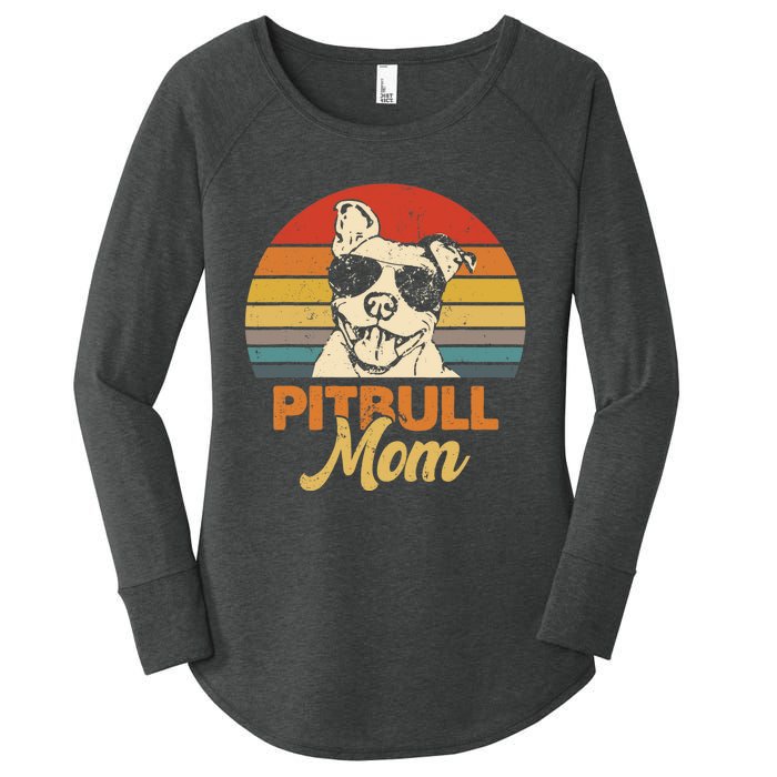 Funny Dog Pitbull Mom Pittie Mom Mother's Day Women's Perfect Tri Tunic Long Sleeve Shirt