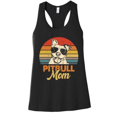 Funny Dog Pitbull Mom Pittie Mom Mother's Day Women's Racerback Tank