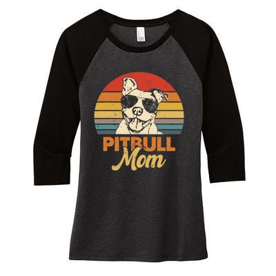 Funny Dog Pitbull Mom Pittie Mom Mother's Day Women's Tri-Blend 3/4-Sleeve Raglan Shirt