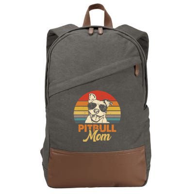 Funny Dog Pitbull Mom Pittie Mom Mother's Day Cotton Canvas Backpack