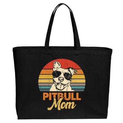 Funny Dog Pitbull Mom Pittie Mom Mother's Day Cotton Canvas Jumbo Tote