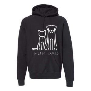 Fur Dad Pet Lover Cat Dog Dad Husband Funny Fathers Day Premium Hoodie