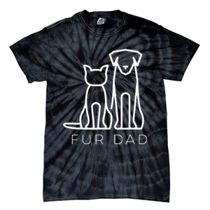 Fur Dad Pet Lover Cat Dog Dad Husband Funny Fathers Day Tie-Dye T-Shirt