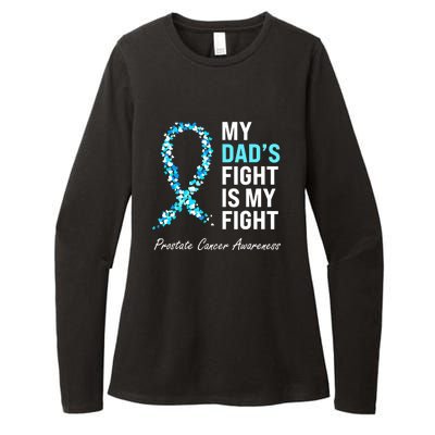 Family Dad Prostate Cancer Awareness Light Blue Ribbon Womens CVC Long Sleeve Shirt