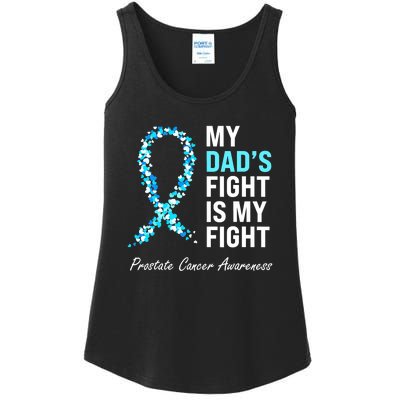 Family Dad Prostate Cancer Awareness Light Blue Ribbon Ladies Essential Tank