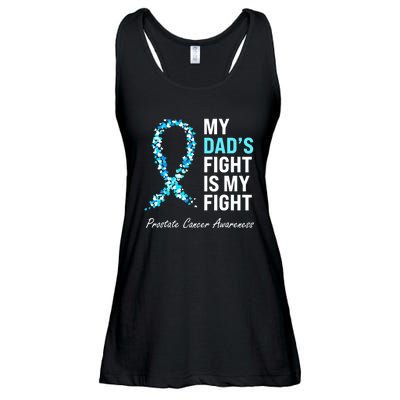 Family Dad Prostate Cancer Awareness Light Blue Ribbon Ladies Essential Flowy Tank