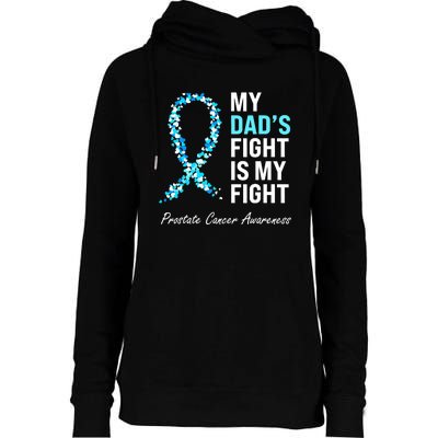 Family Dad Prostate Cancer Awareness Light Blue Ribbon Womens Funnel Neck Pullover Hood