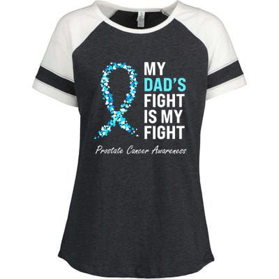 Family Dad Prostate Cancer Awareness Light Blue Ribbon Enza Ladies Jersey Colorblock Tee