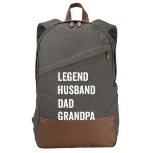 Fathers Day Present Legend Husband Dad Grandpa Gift Cotton Canvas Backpack