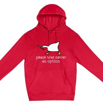 Funny Duck Peace Was Never An Option Premium Pullover Hoodie