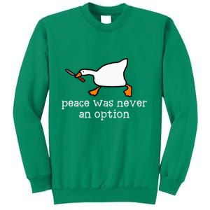 Funny Duck Peace Was Never An Option Sweatshirt