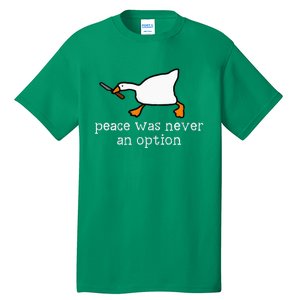 Funny Duck Peace Was Never An Option Tall T-Shirt