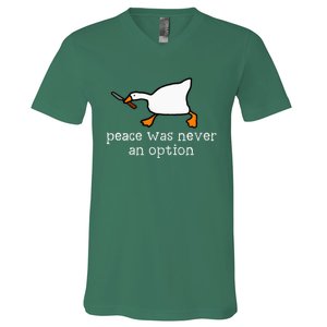 Funny Duck Peace Was Never An Option V-Neck T-Shirt