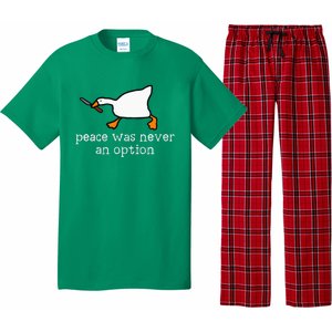 Funny Duck Peace Was Never An Option Pajama Set