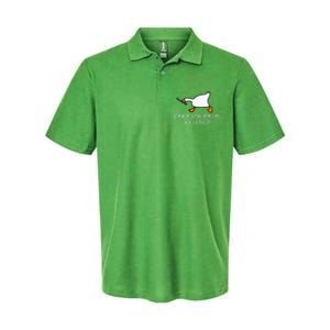 Funny Duck Peace Was Never An Option Softstyle Adult Sport Polo