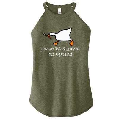 Funny Duck Peace Was Never An Option Women’s Perfect Tri Rocker Tank