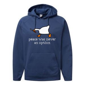 Funny Duck Peace Was Never An Option Performance Fleece Hoodie