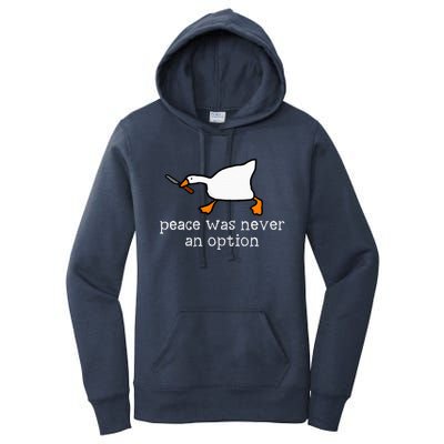 Funny Duck Peace Was Never An Option Women's Pullover Hoodie