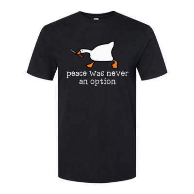 Funny Duck Peace Was Never An Option Softstyle® CVC T-Shirt