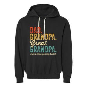 Fathers Day Present from Grandkid Dad Grandpa Great Grandpa Garment-Dyed Fleece Hoodie